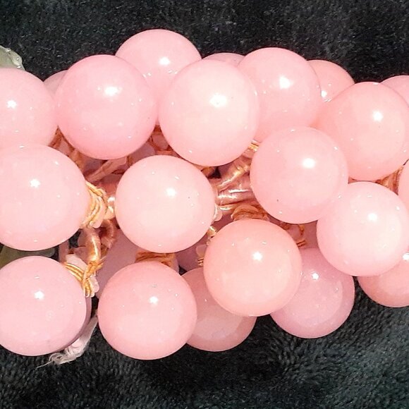 VINTAGE SALADO TEXAS WINERY PINK GLASS GRAPES GORGEOUS HEAVY GRAPES - Picture 14 of 17